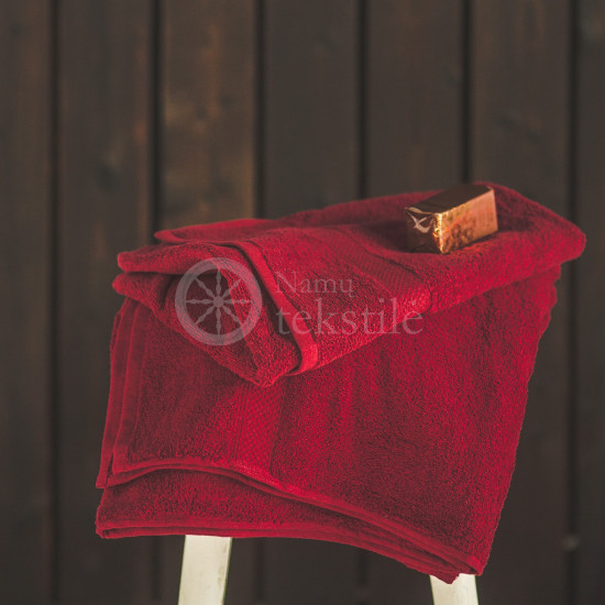 Cotton terry towel burgundy